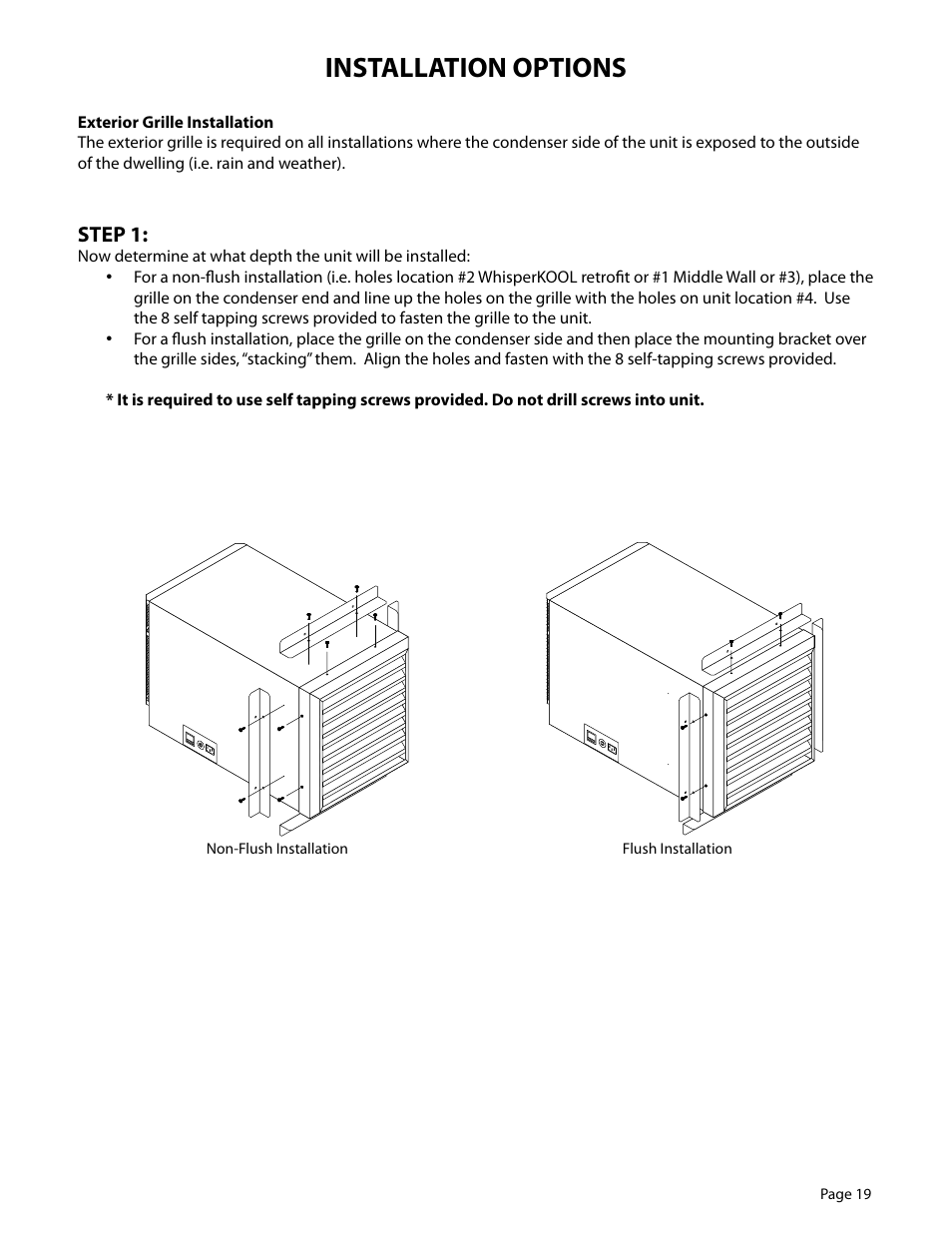 Installation options | WhisperKool EXTREME 5000TIR User Manual | Page 19 / 42