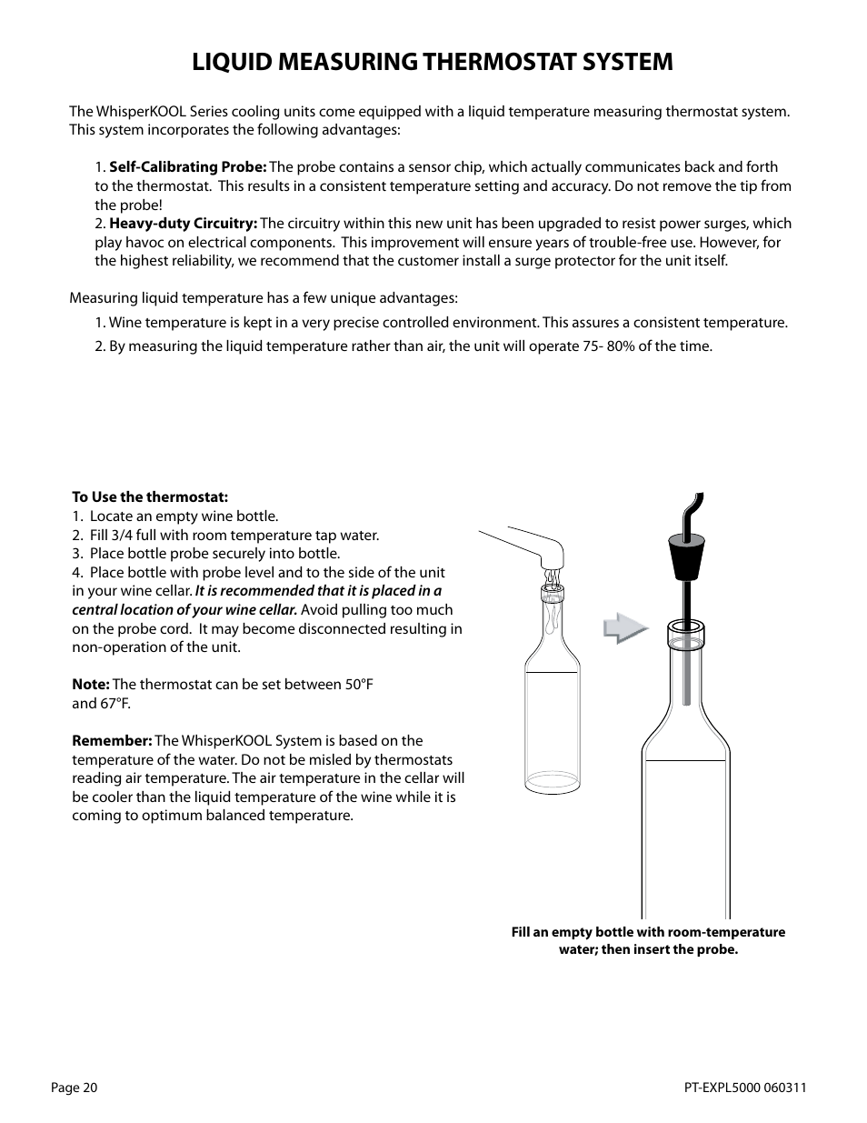 Liquid measuring thermostat system | WhisperKool EXTREME 5000TIR User Manual | Page 20 / 42