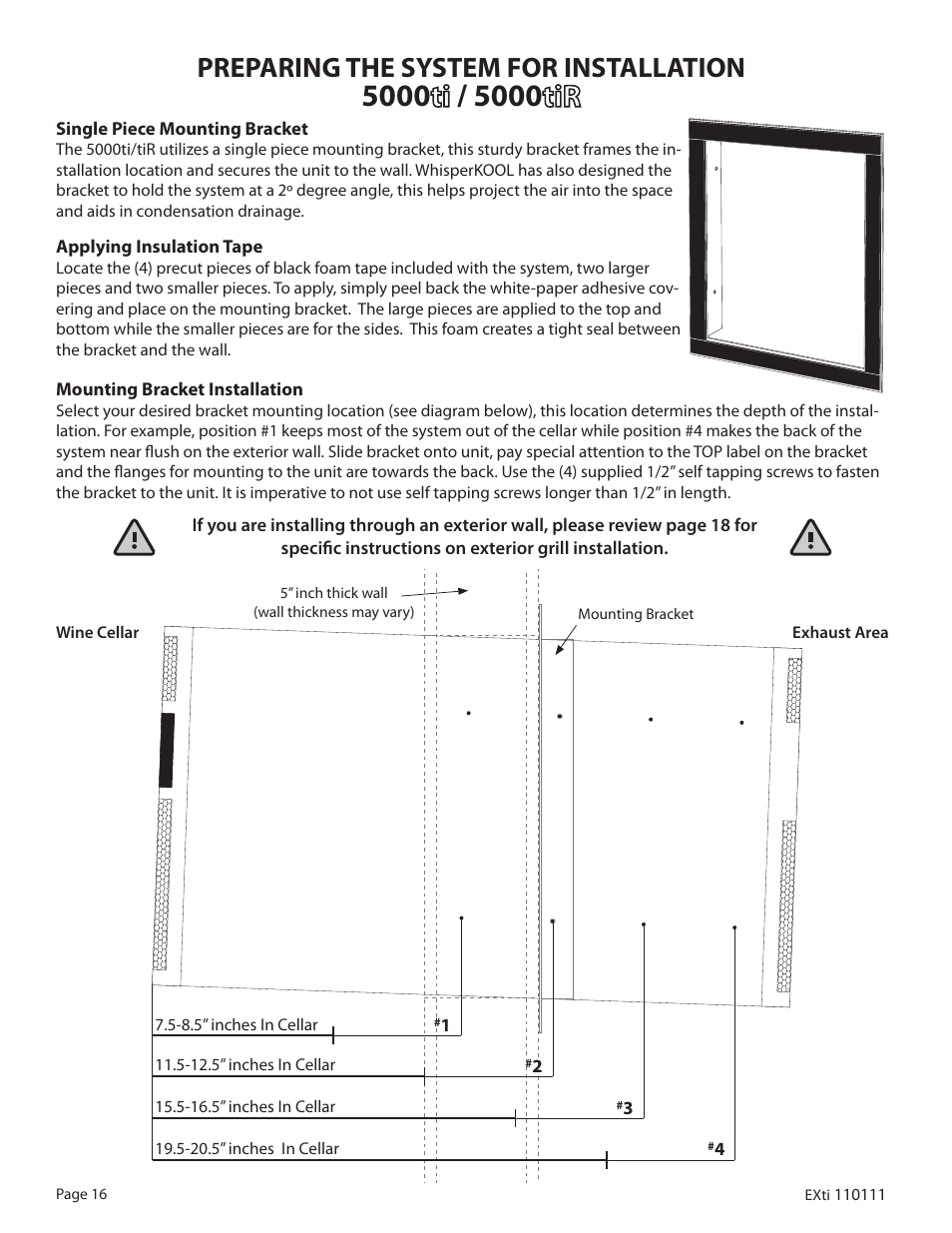 Preparing the system for installation | WhisperKool 5000 User Manual | Page 18 / 50