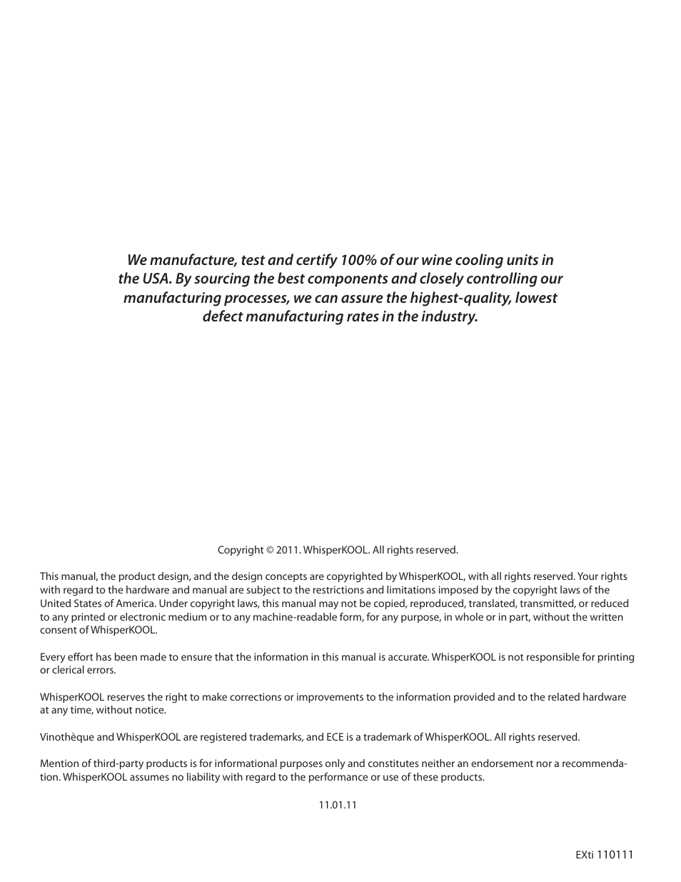WhisperKool 5000 User Manual | Page 2 / 50