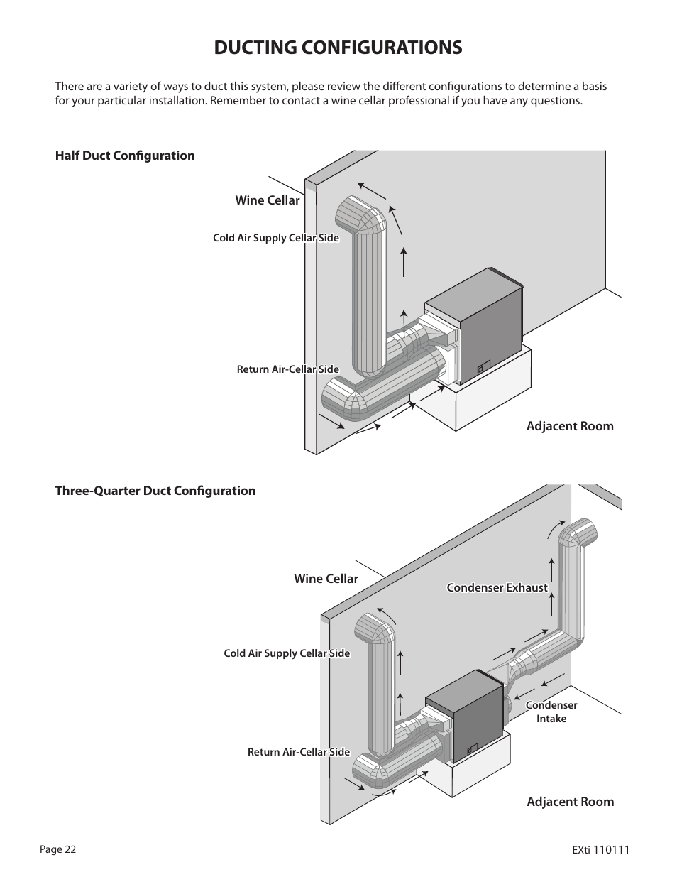 Ducting configurations | WhisperKool 5000 User Manual | Page 24 / 50