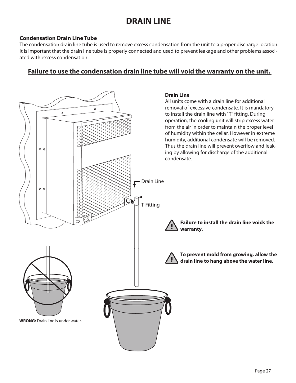 Drain line | WhisperKool 5000 User Manual | Page 29 / 50