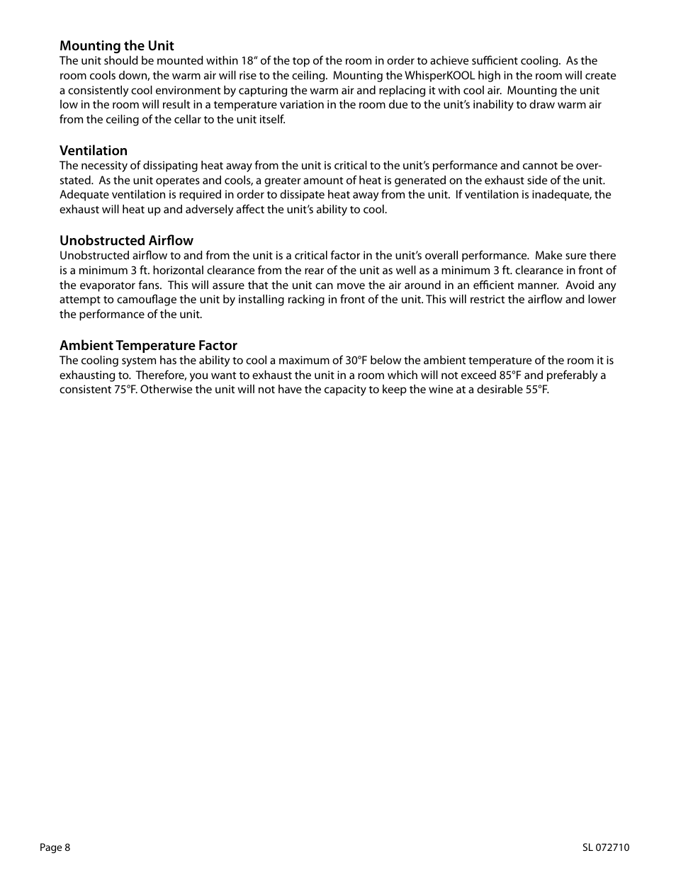 WhisperKool Slimline 2500 User Manual | Page 8 / 26