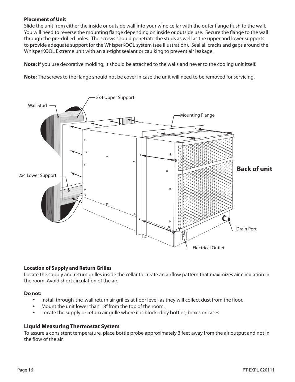 Back of unit | WhisperKool PLATINUM 8000 User Manual | Page 16 / 39