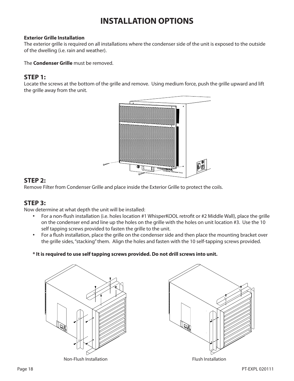 Installation options | WhisperKool PLATINUM 8000 User Manual | Page 18 / 39