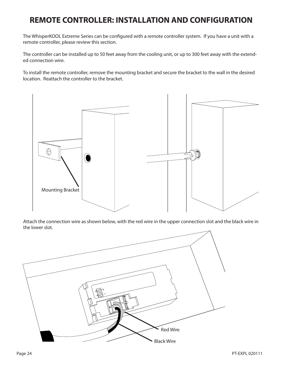Remote controller: installation and configuration | WhisperKool PLATINUM 8000 User Manual | Page 24 / 39