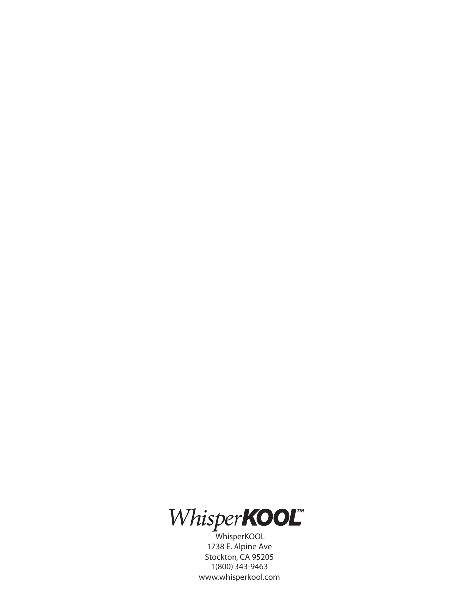 WhisperKool PLATINUM 8000 User Manual | Page 39 / 39