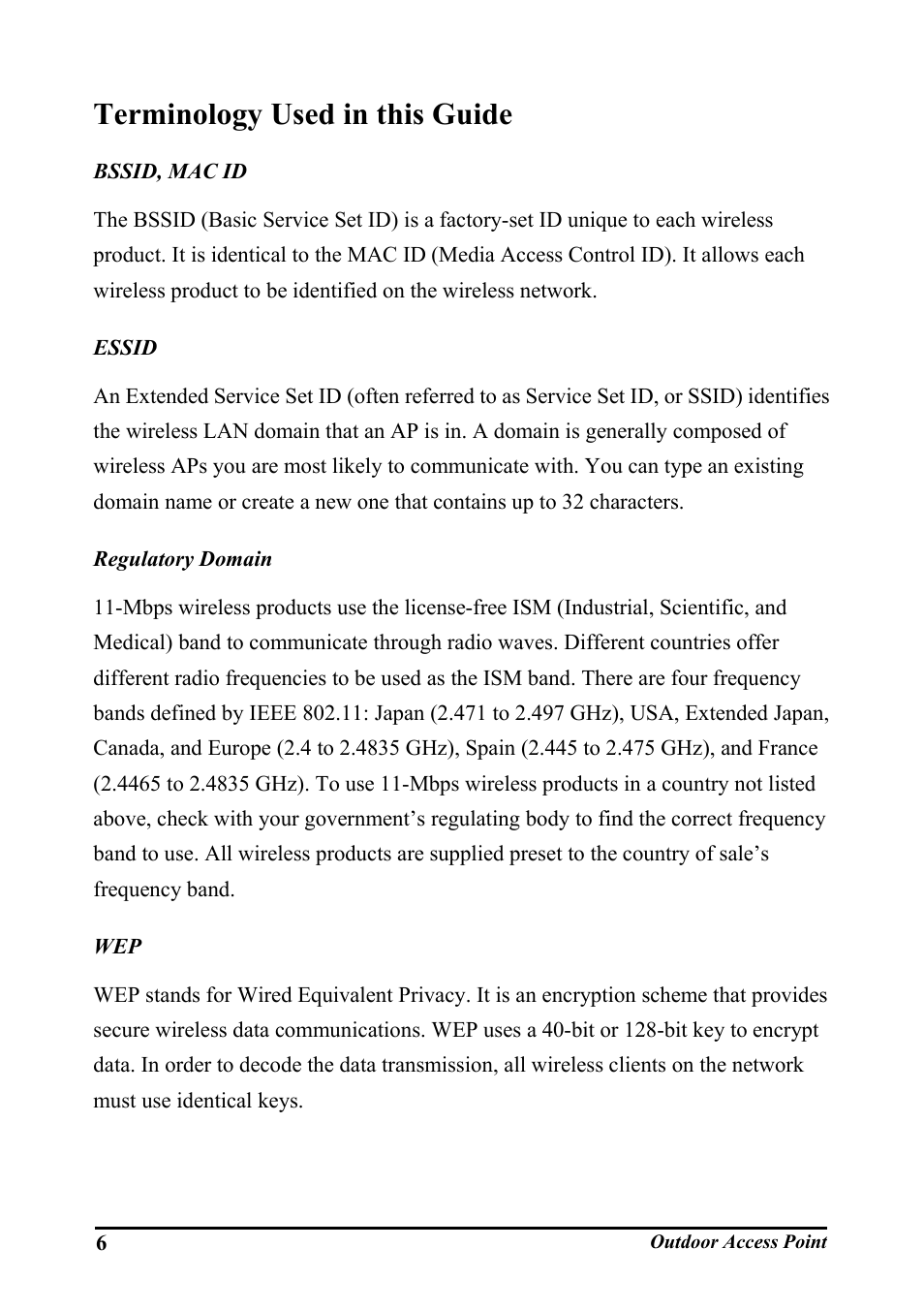 Terminology used in this guide, Erminology, Sed in this | Uide | WHP Wireless WHP-1100 User Manual | Page 12 / 57
