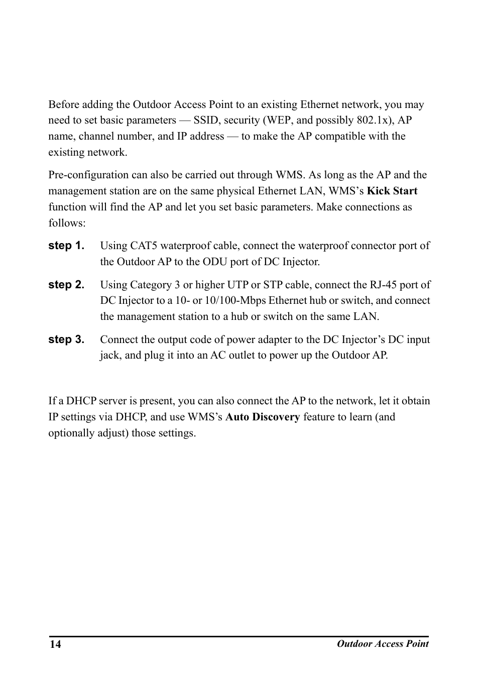 Hardware pre-configuration | WHP Wireless WHP-1100 User Manual | Page 20 / 57