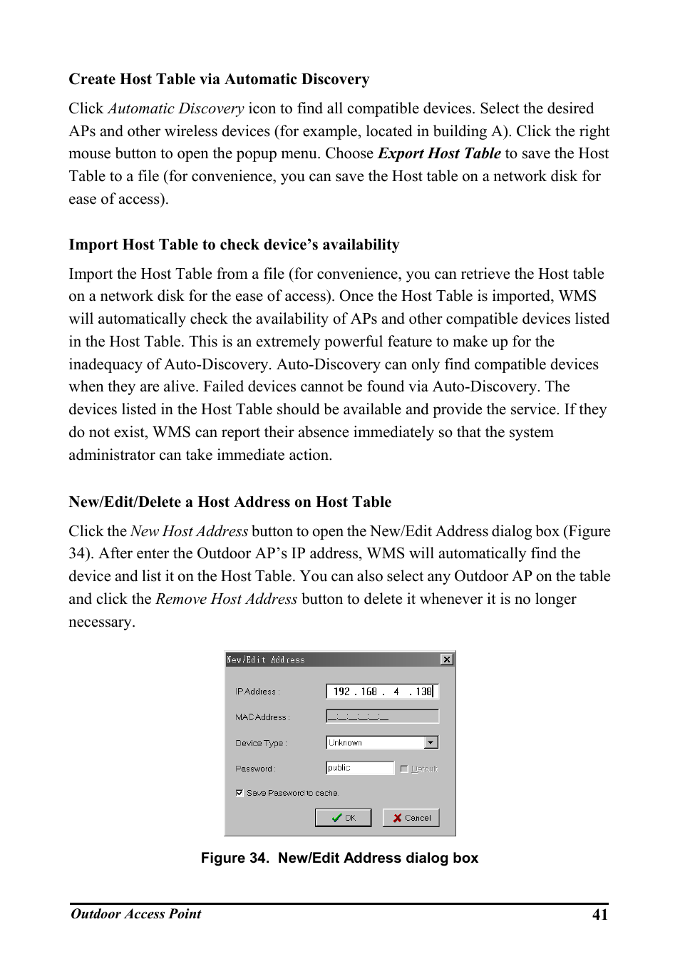 Igure, Ddress dialog box | WHP Wireless WHP-1100 User Manual | Page 47 / 57