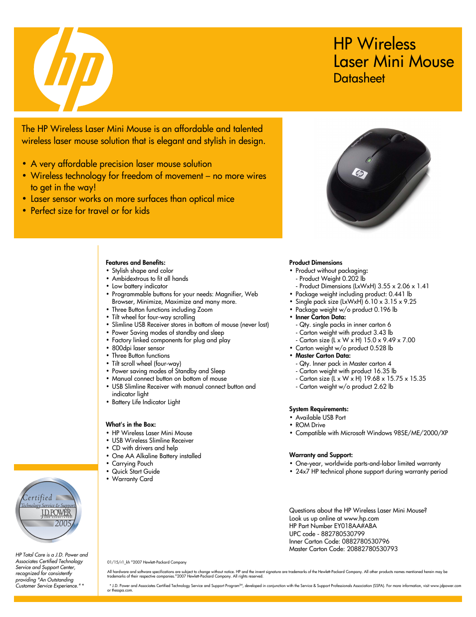 WHP Wireless Mouse User Manual | 1 page