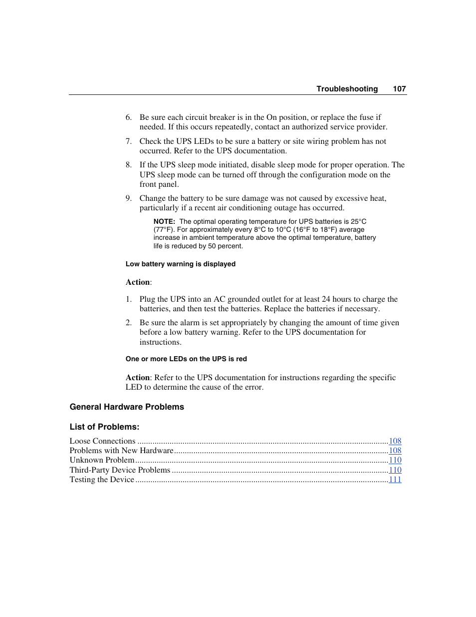 General hardware problems | WHP Wireless DL360 User Manual | Page 107 / 246
