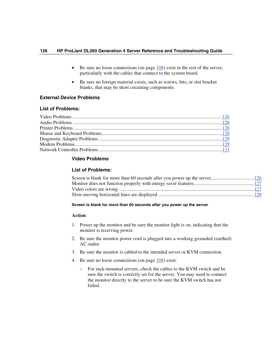 External device problems | WHP Wireless DL360 User Manual | Page 126 / 246