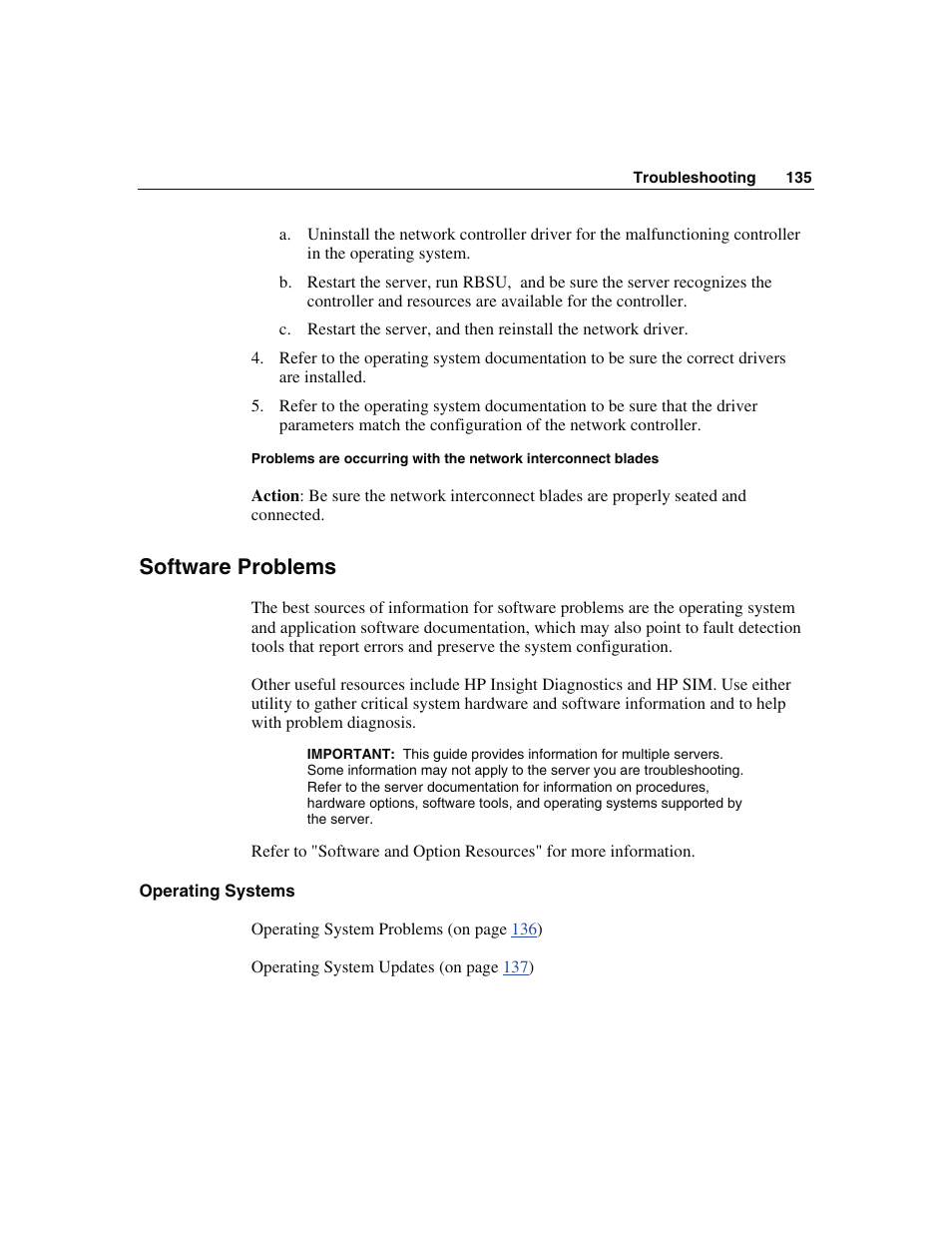 Software problems, Operating systems | WHP Wireless DL360 User Manual | Page 135 / 246