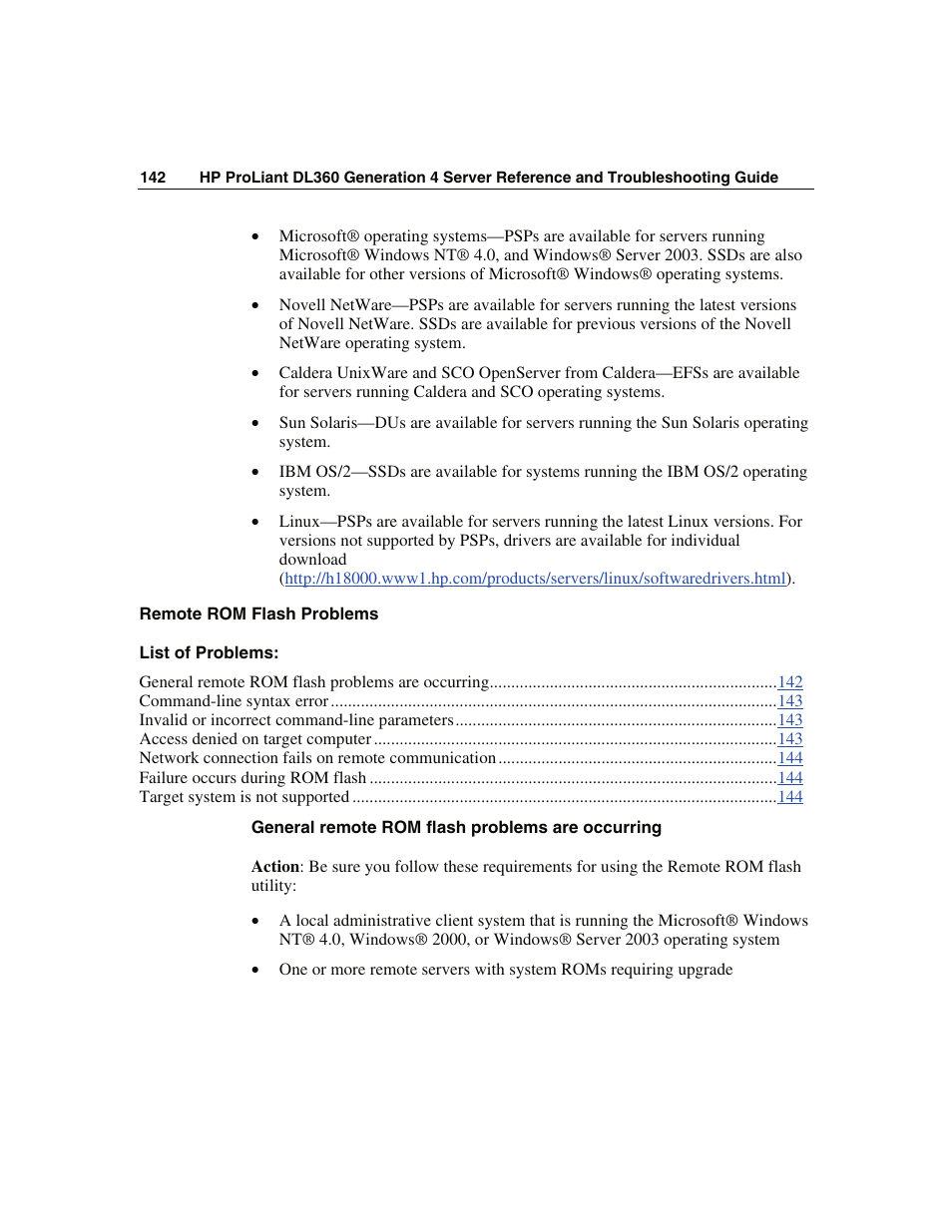 Remote rom flash problems | WHP Wireless DL360 User Manual | Page 142 / 246