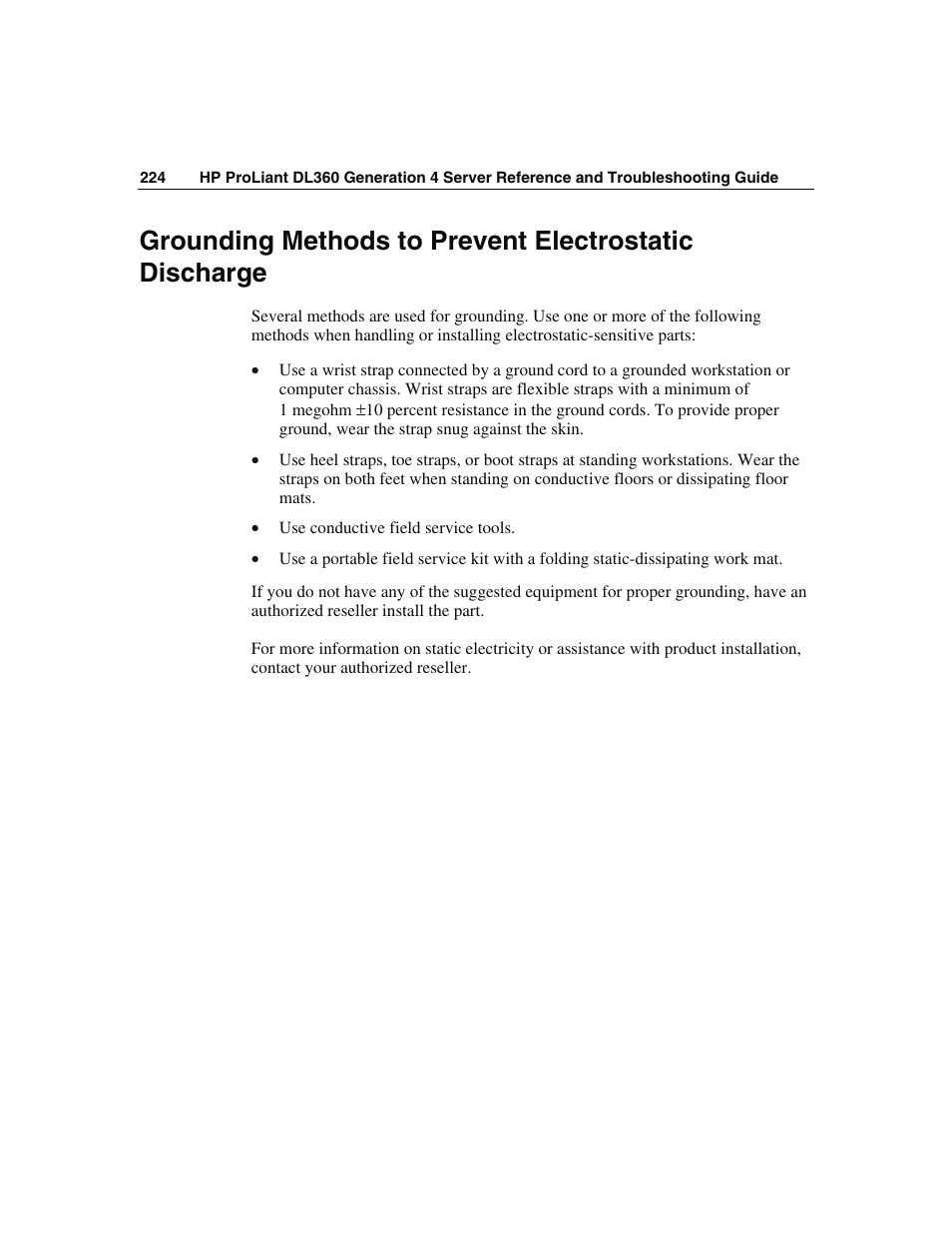 Ent electrostatic discharge | WHP Wireless DL360 User Manual | Page 224 / 246