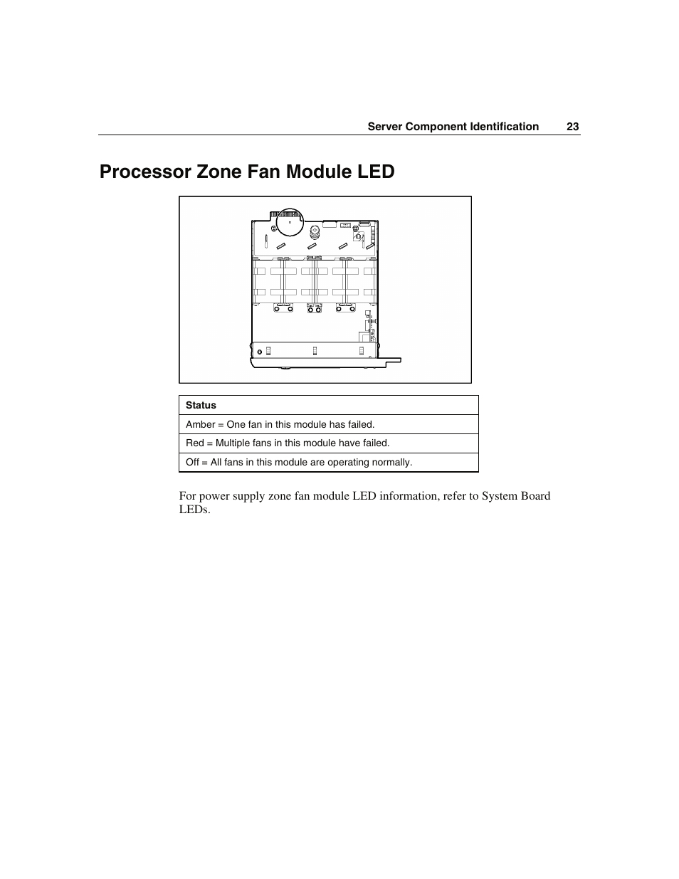 Processor zone fan module led | WHP Wireless DL360 User Manual | Page 23 / 246