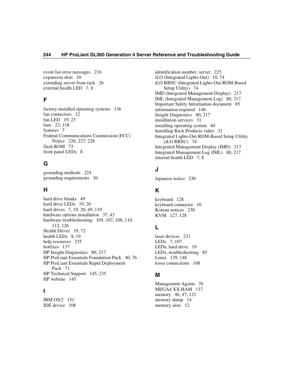 WHP Wireless DL360 User Manual | Page 244 / 246