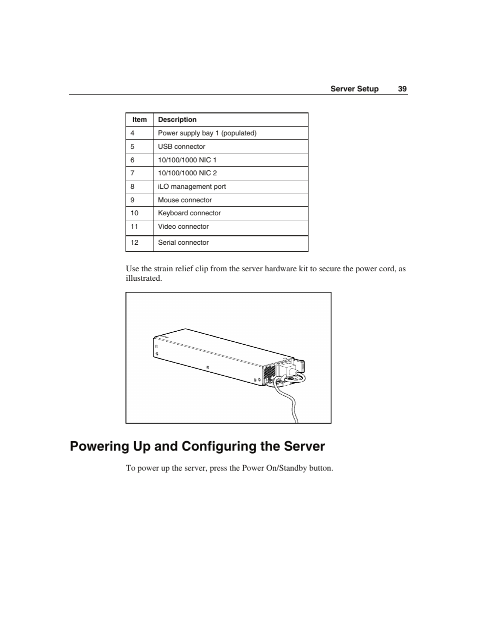Powering up and configuring the server | WHP Wireless DL360 User Manual | Page 39 / 246