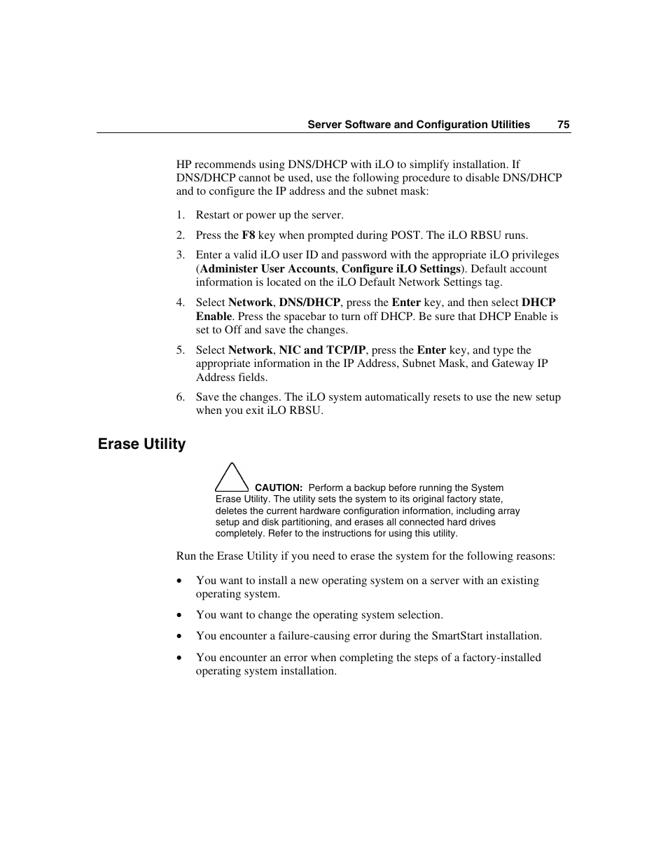 Erase utility | WHP Wireless DL360 User Manual | Page 75 / 246