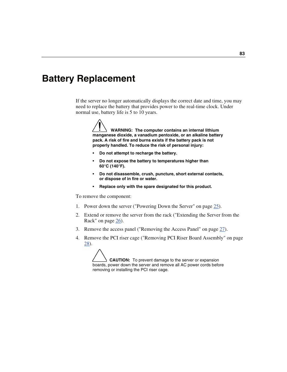 Battery replacement | WHP Wireless DL360 User Manual | Page 83 / 246