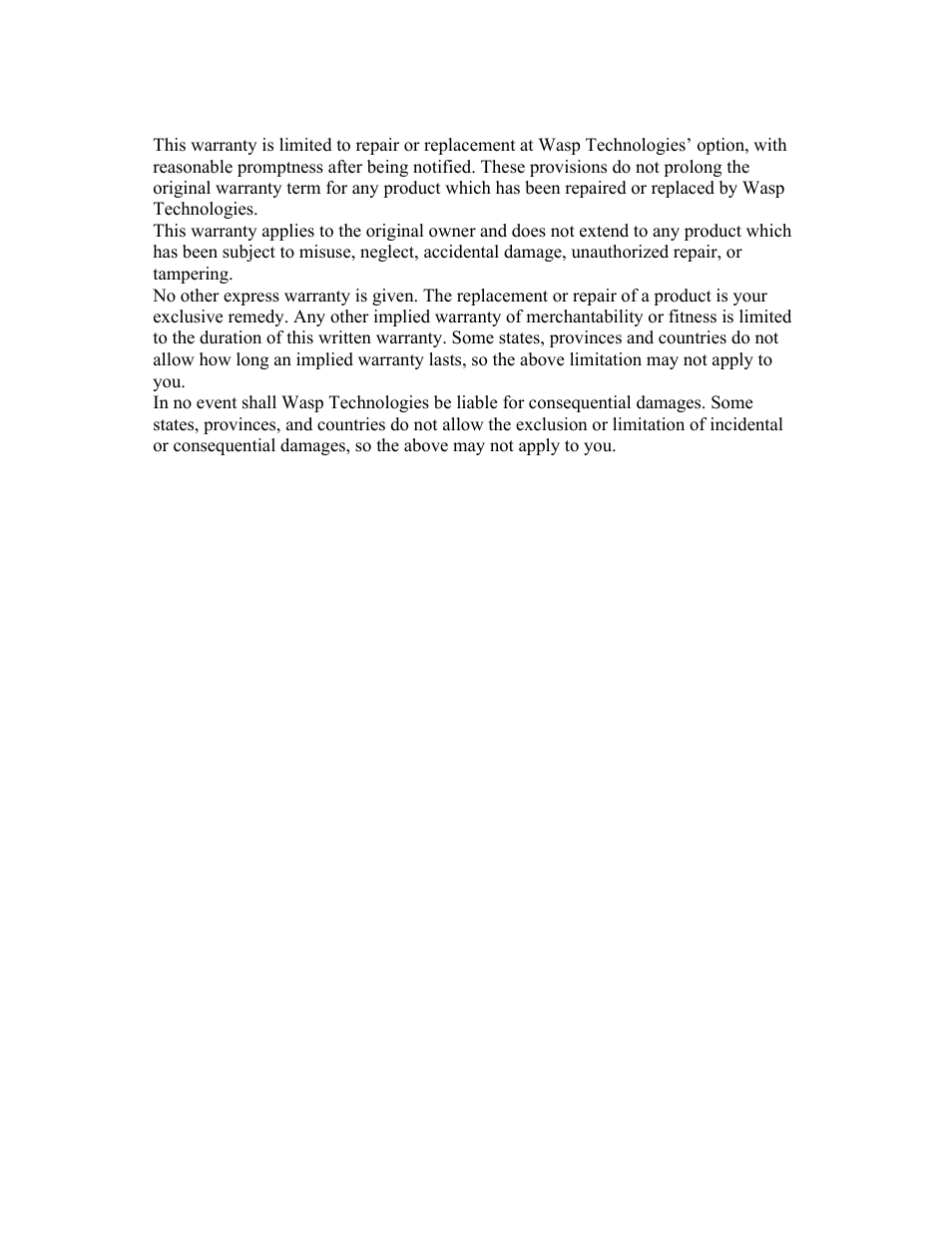 Wasp Bar Code WPL305 User Manual | Page 17 / 17