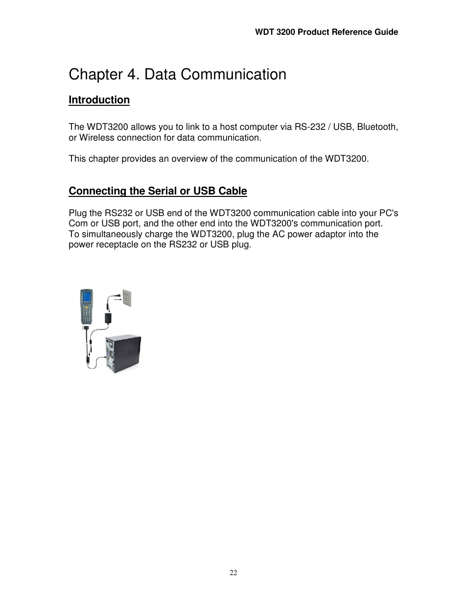 Chapter 4. data communication | Wasp Bar Code WDT3200 User Manual | Page 22 / 28