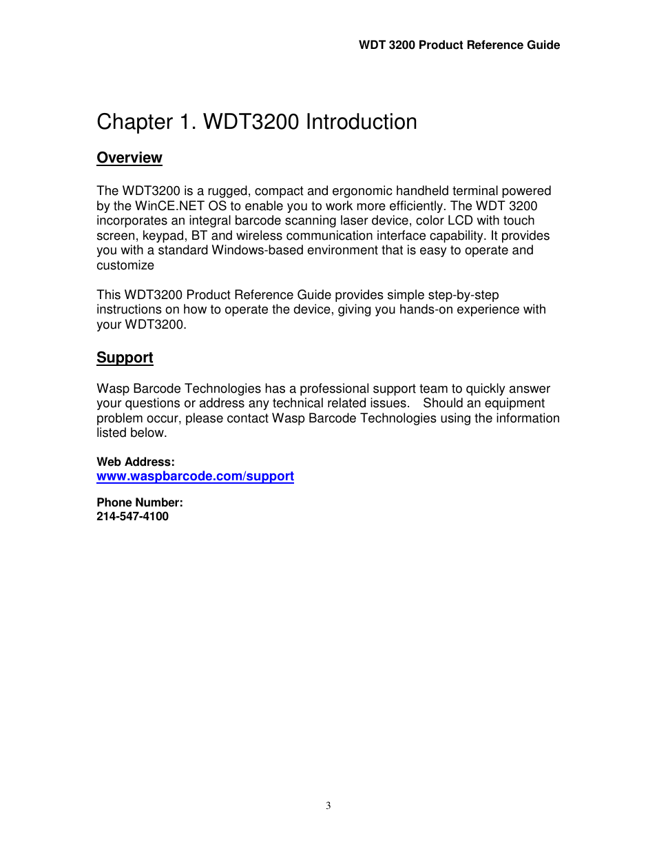 Wasp Bar Code WDT3200 User Manual | Page 3 / 28