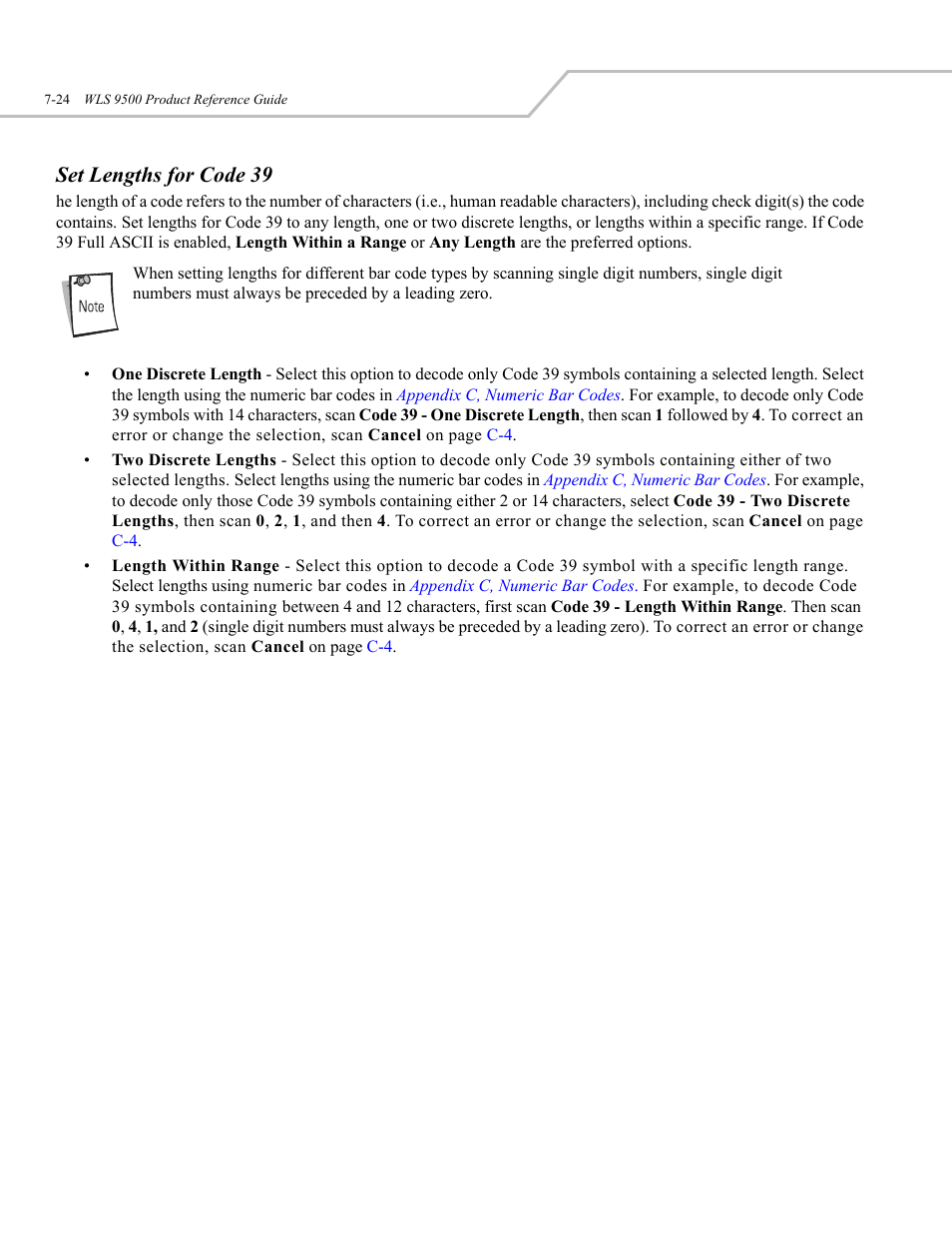 Set lengths for code 39 | Wasp Bar Code WLS 9500 User Manual | Page 112 / 189