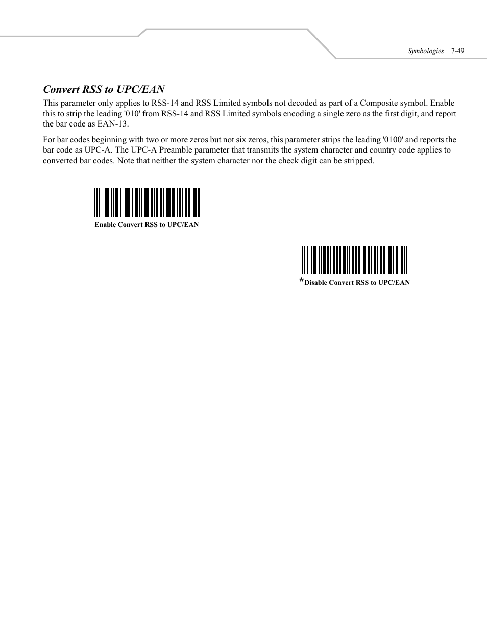 Convert rss to upc/ean | Wasp Bar Code WLS 9500 User Manual | Page 137 / 189