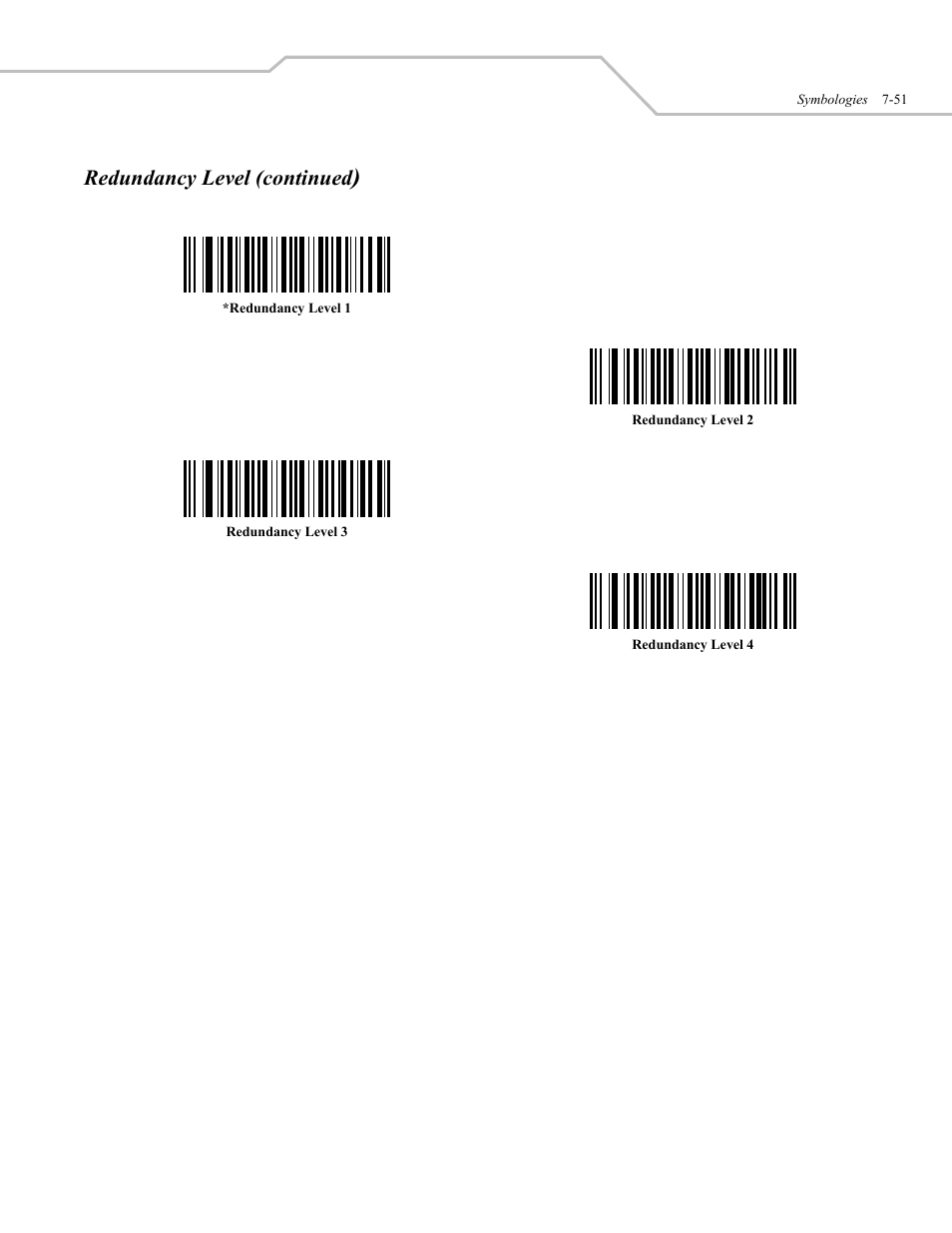 Redundancy level (continued | Wasp Bar Code WLS 9500 User Manual | Page 139 / 189