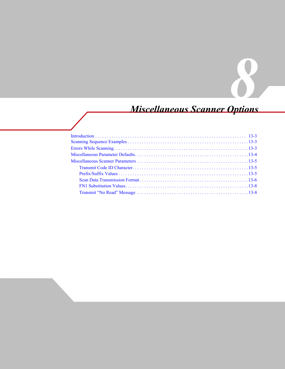 Miscellaneous scanner options | Wasp Bar Code WLS 9500 User Manual | Page 143 / 189