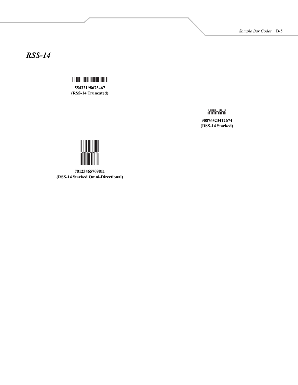 Rss-14 | Wasp Bar Code WLS 9500 User Manual | Page 163 / 189