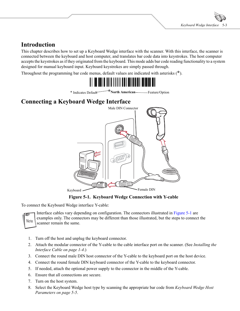 Introduction, Connecting a keyboard wedge interface | Wasp Bar Code WLS 9500 User Manual | Page 49 / 189