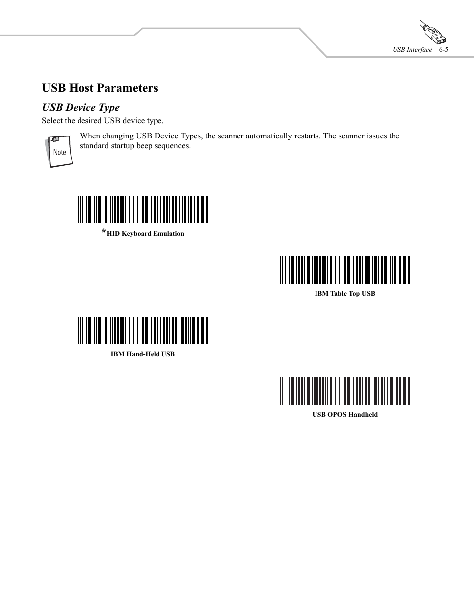 Usb host parameters, Usb device type | Wasp Bar Code WLS 9500 User Manual | Page 73 / 189