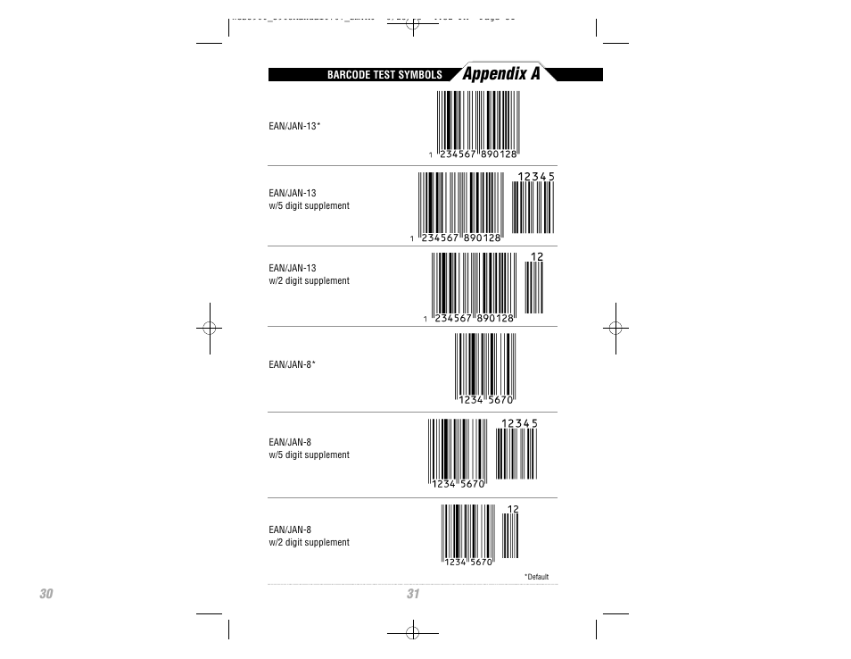 Appendix a | Wasp Bar Code CCD Scanner User Manual | Page 33 / 44