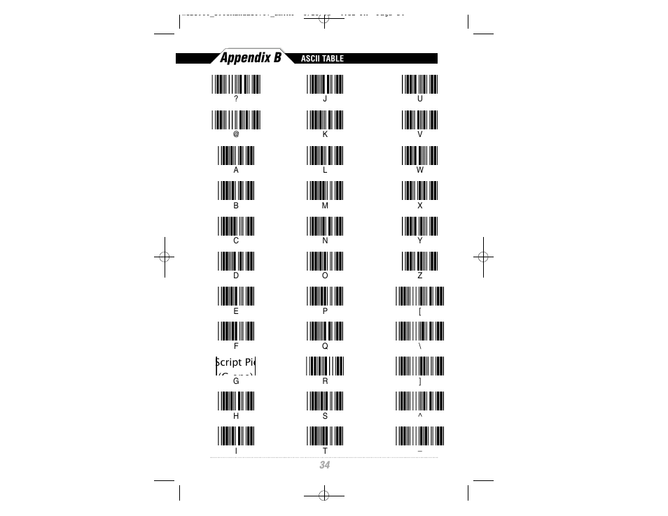 Appendix b | Wasp Bar Code CCD Scanner User Manual | Page 36 / 44