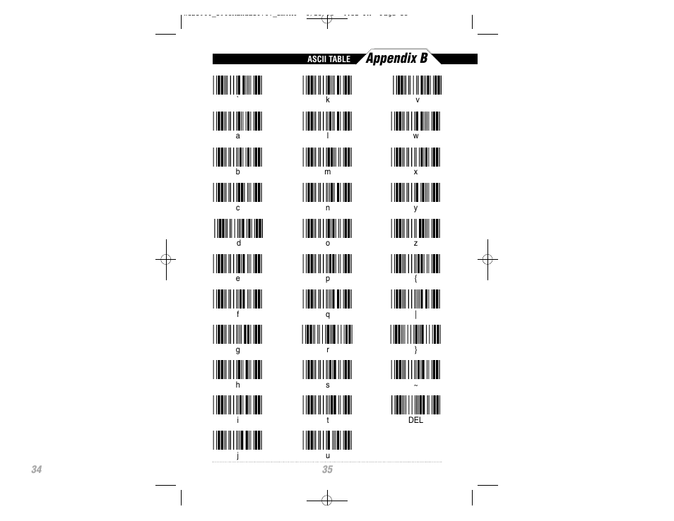 Appendix b | Wasp Bar Code CCD Scanner User Manual | Page 37 / 44