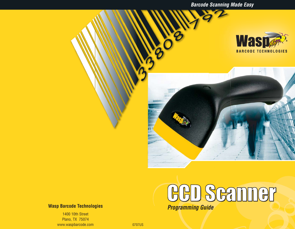 Programming guide | Wasp Bar Code CCD Scanner User Manual | Page 44 / 44