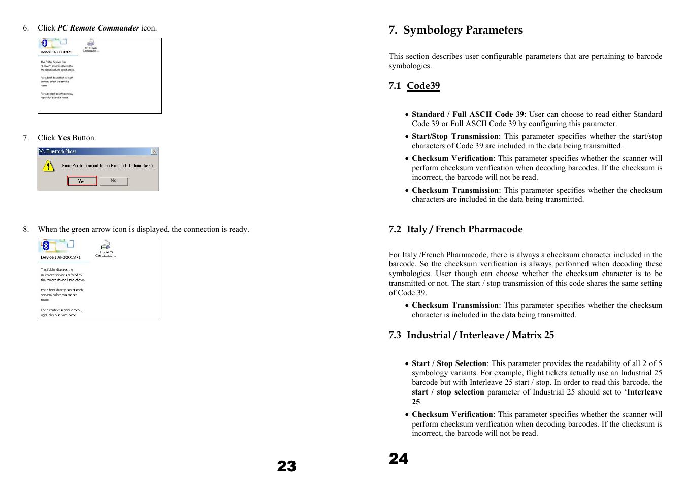 Symbology parameters | Wasp Bar Code WWS800 User Manual | Page 15 / 22