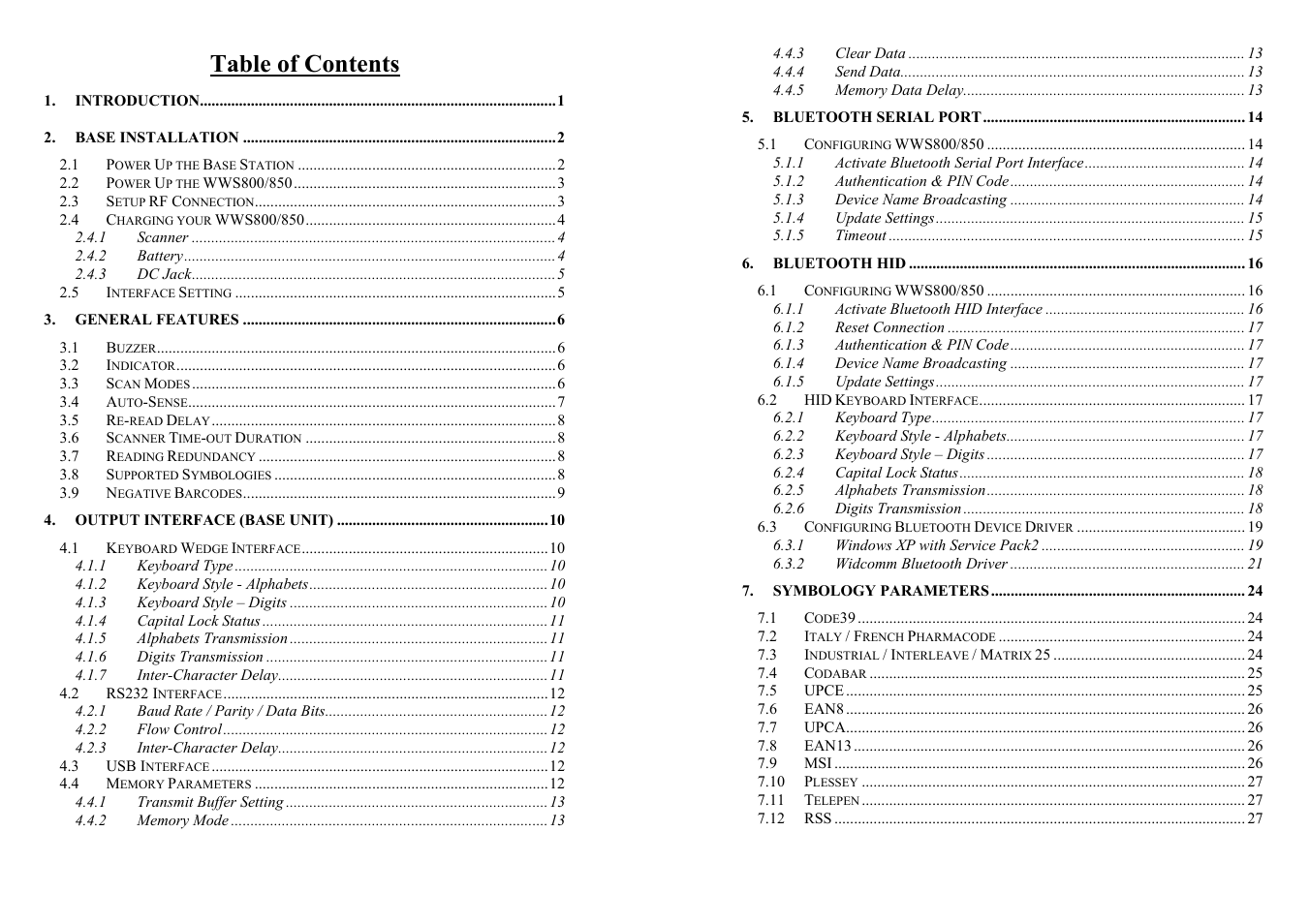 Wasp Bar Code WWS800 User Manual | Page 2 / 22
