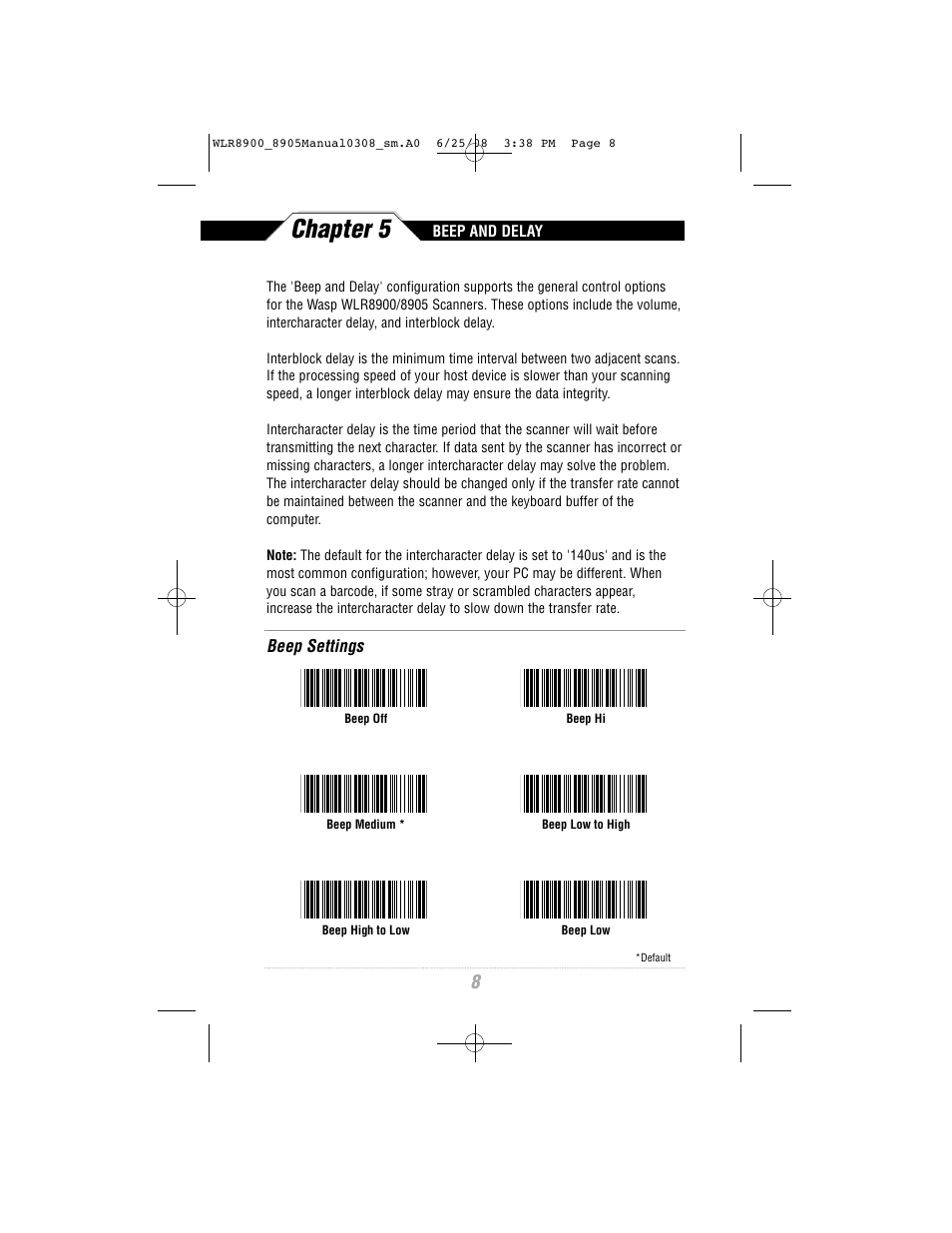 Chapter 5 | Wasp Bar Code WLR8900 Series User Manual | Page 10 / 44