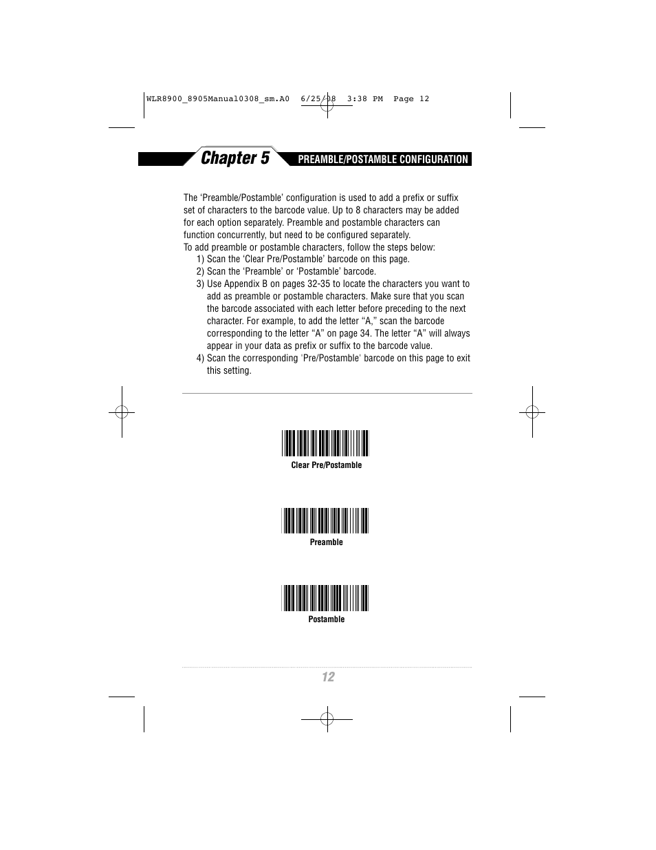 Chapter 5 | Wasp Bar Code WLR8900 Series User Manual | Page 14 / 44