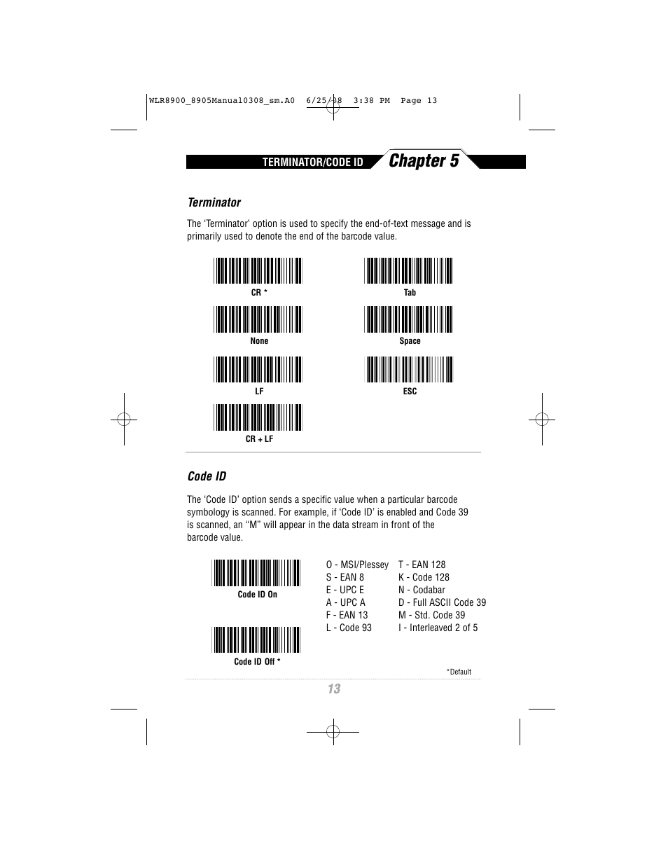 Chapter 5 | Wasp Bar Code WLR8900 Series User Manual | Page 15 / 44