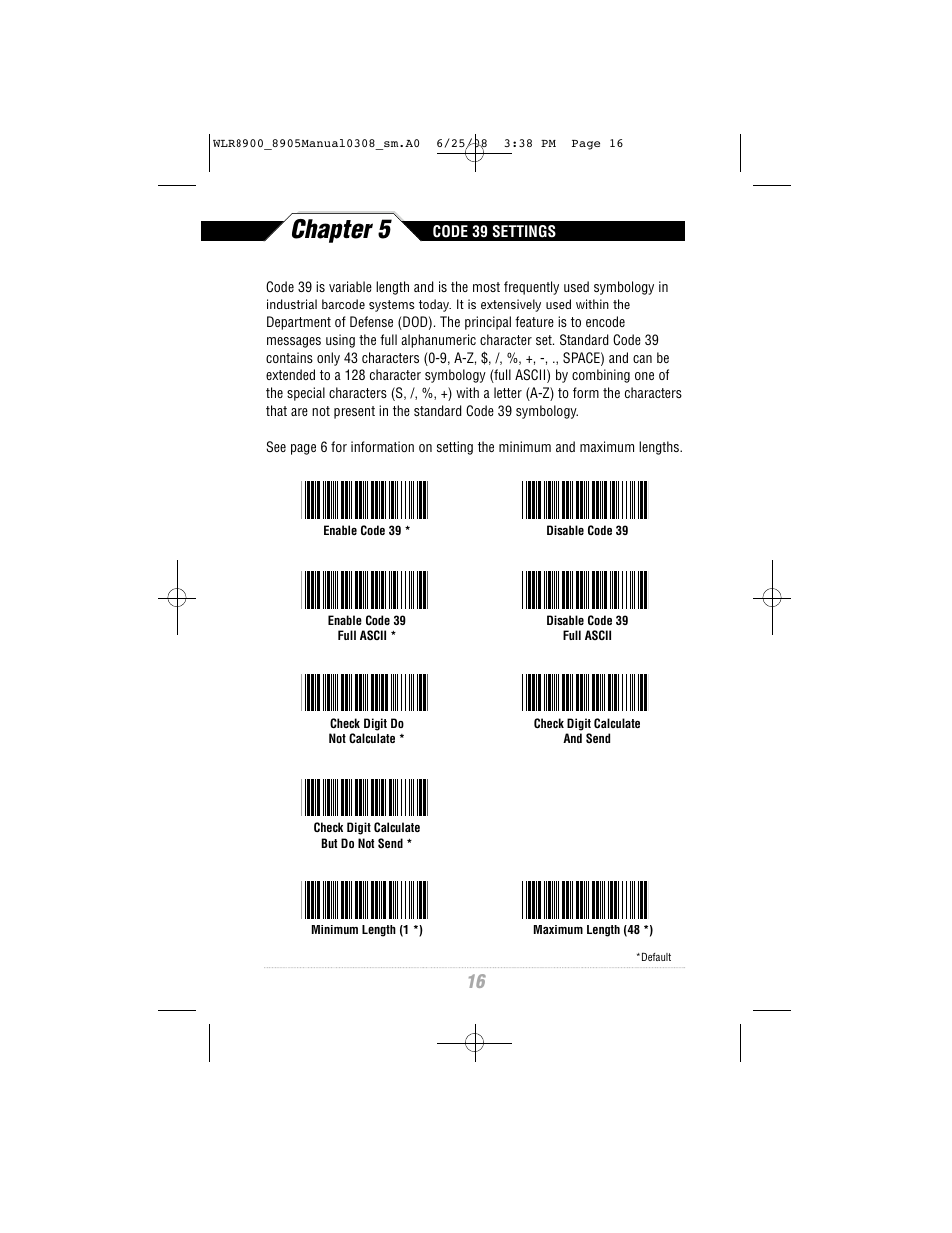 Chapter 5 | Wasp Bar Code WLR8900 Series User Manual | Page 18 / 44