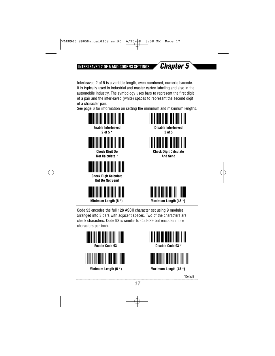 Chapter 5 | Wasp Bar Code WLR8900 Series User Manual | Page 19 / 44