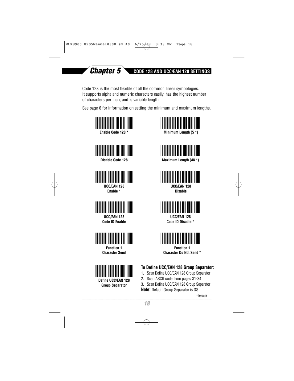 Chapter 5 | Wasp Bar Code WLR8900 Series User Manual | Page 20 / 44