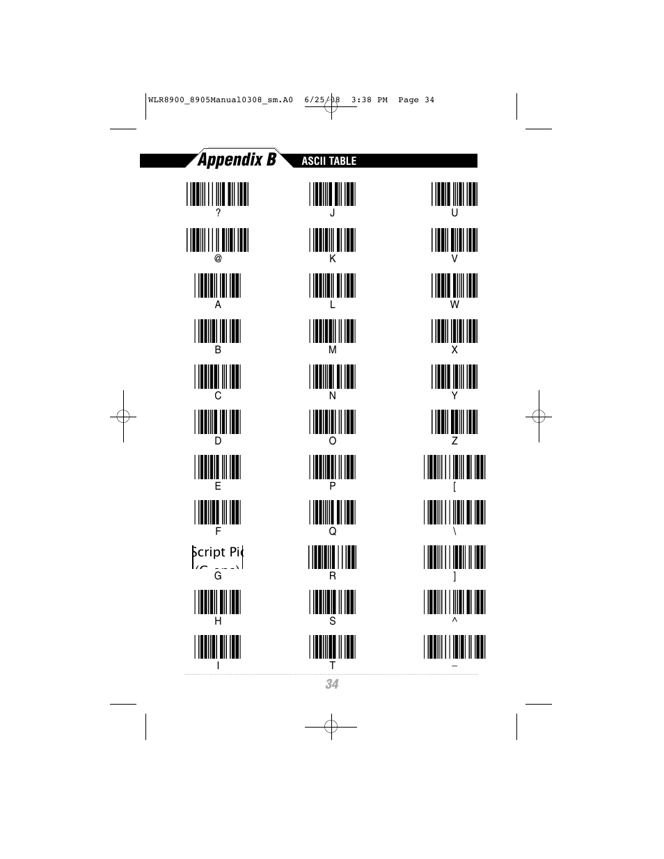Appendix b | Wasp Bar Code WLR8900 Series User Manual | Page 36 / 44