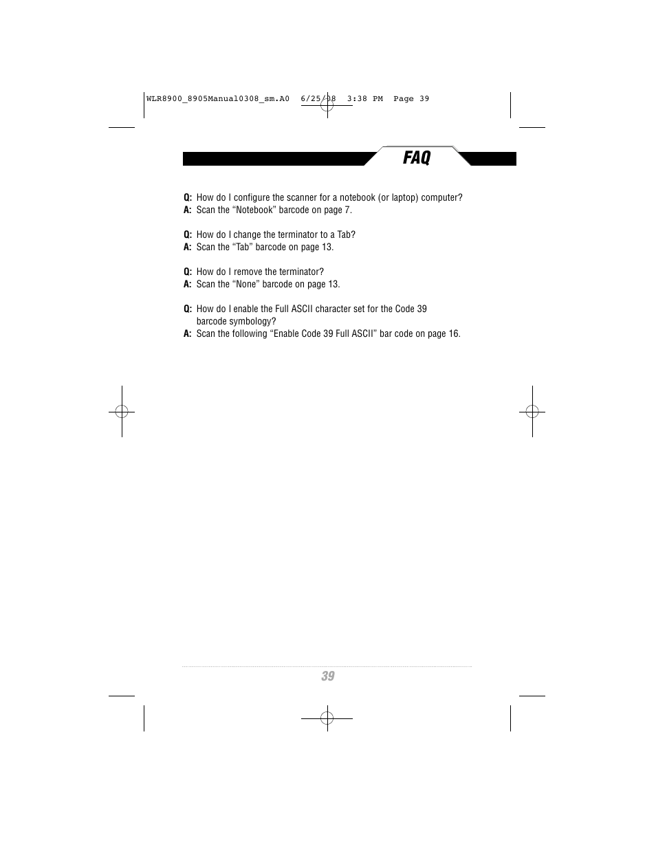 Wasp Bar Code WLR8900 Series User Manual | Page 41 / 44