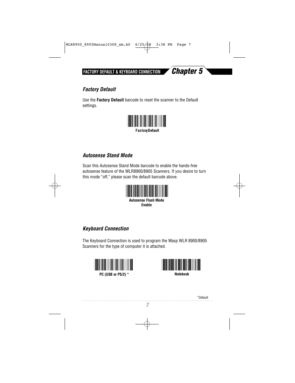 Chapter 5 | Wasp Bar Code WLR8900 Series User Manual | Page 9 / 44